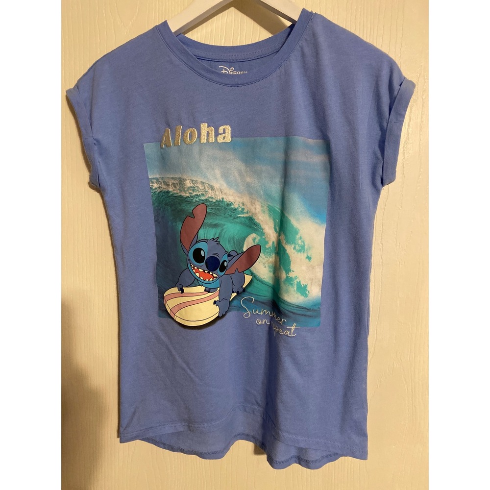 Disney Stitch Aloha Summer On Repeat Blue Graphic T-Shirt Kids XL 14-16
0245